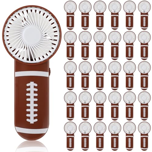 Riakrum 30 Pcs Football Portable Fan Bulk Mini Handheld Fan Small Personal Portable Fans for Team Player Coach Gifts Football Goodie Bags Stuffer Party Favors
