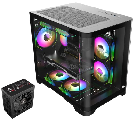 Gabinete Iceberg Crystal Wave M Blanco con vidrio templado curvo y fuente de poder 650W miniatura 1