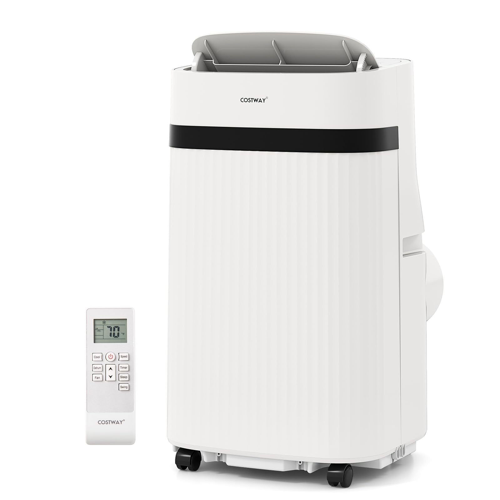 COSTWAY 12000 BTU Portable Air Conditioner, Floor AC Unit w/Fan & Dehumidifier, Sleep Mode, 24H Timer, LED Display, Remote Control & Window Kit, Cools Room up to 550 Sq.Ft image 6
