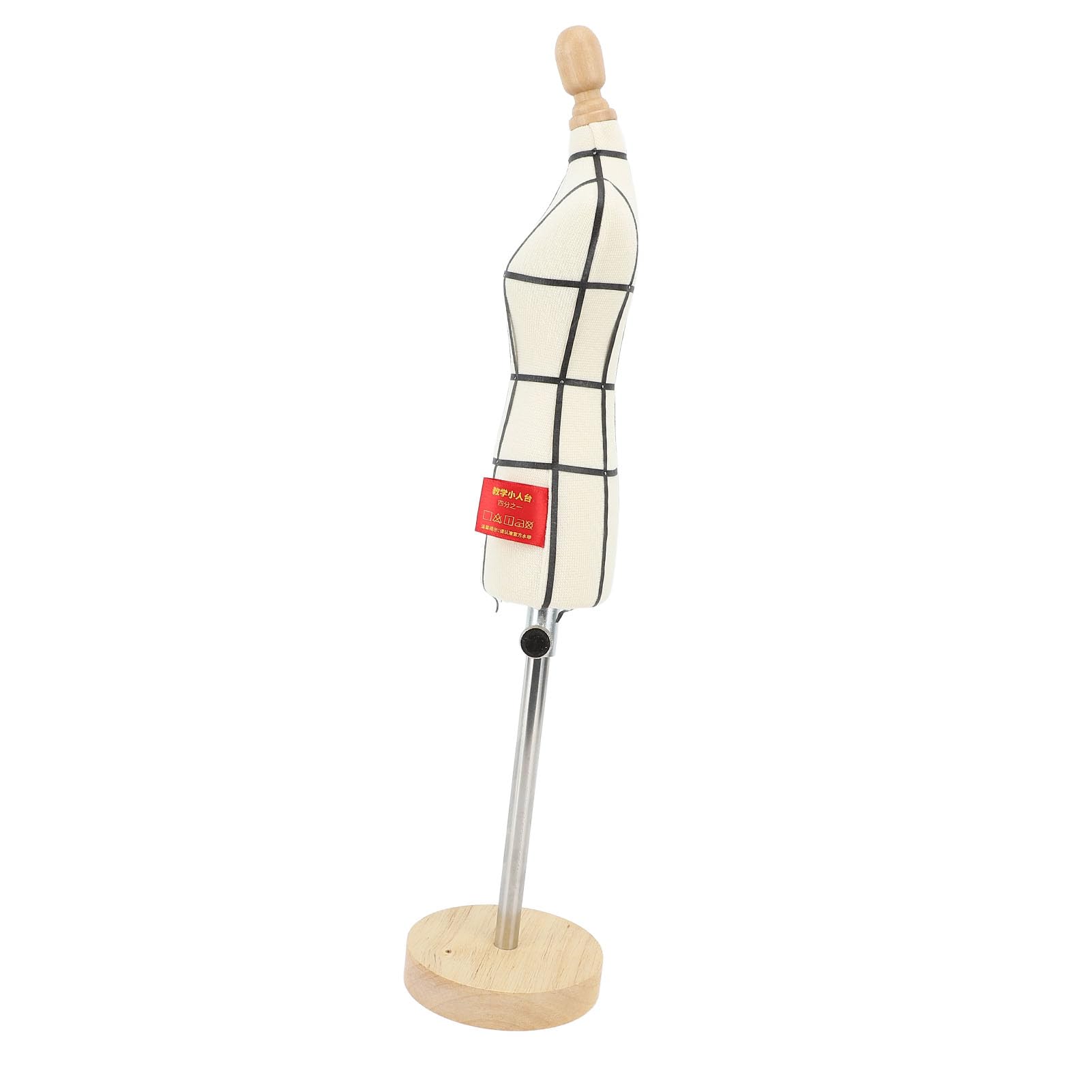 Haofy Miniaturowa Forma Sukienki ze Stojakiem z drewnianą podstawą do Szycia Manekina do Ekspozycji Odzieży Pokazu Krawiectwa i Nauczania Umiejętności Cięcia (Rozmiar 1/2)