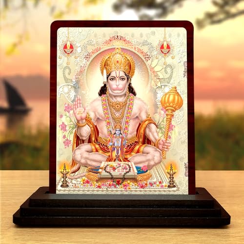 Image of Hanuman ji ki murti (Wooden /Size 7.5X10 cm) Showpiece for Bedroom Figurine for Living Room