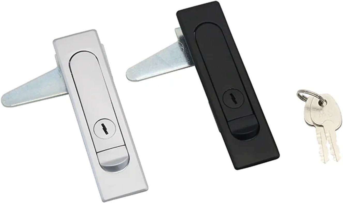 Zinc Alloy Flat Door Lock Cabinet Button Bounce 1Pcs(Matte-with Lock)