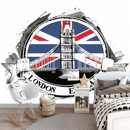 Générique Papier peint Photo intissé Drapeau Britannique 250 x 175 cm- Londres Angleterre Architecture - Décoration Murale Poster Salon Chambre à Coucher...