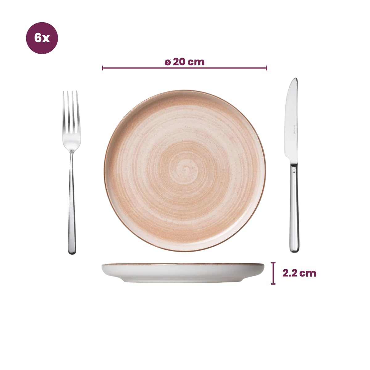 Cosy & Trendy Geschirrset Baltic Peach - 18-teilig / 6 Personen