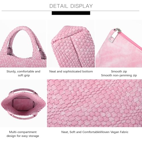 Image of Vegan Leather Purses for Women, Handmade Purses and Handbags Summer Beach Travel Tote Shoulder Bag | WOVEN