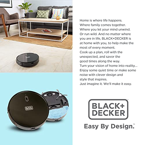 Black + Decker BRVA425B00-IN Alexa & Google Enabled Multi-Utility Robotic Vacuum Cleaner with 2xAAA Battery | 2000 pa Strong Suction Power I 120 min Runtime | Smart App and Voice Enabled I Black 2