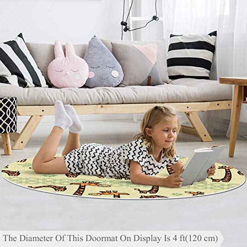 Tapis girafe antidérapant et doux en polyester pour salon - 4
