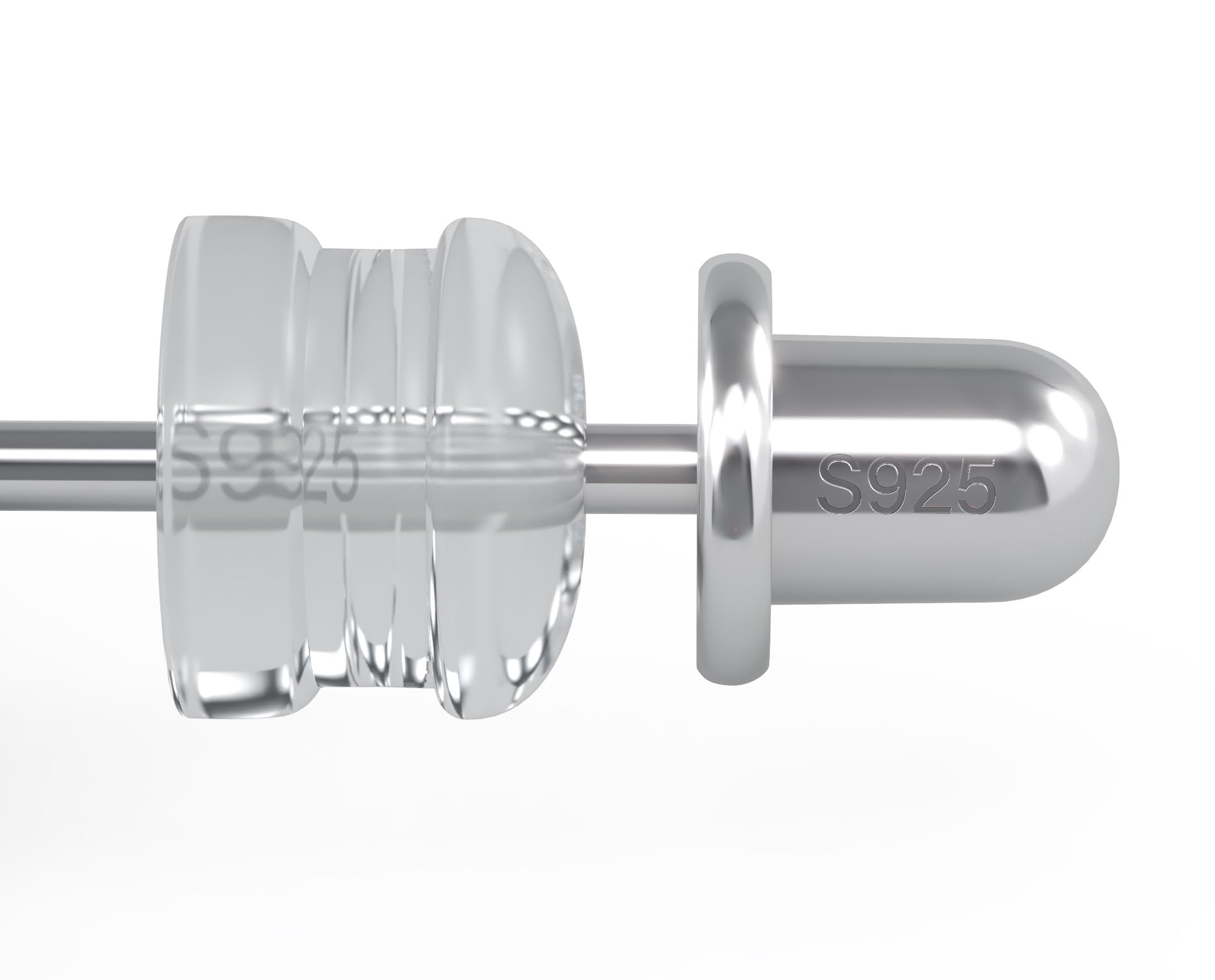 2 Extra Pairs Poke Free Earring Screw Back Replacements for CMD Earrings ONLY, 18K White Gold-Filled Vermeil, Extra Secure No Poke Threaded Screw On Earring Backs, No Drooping, Includes Silicone