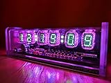CHRONIX Nixie Clock with 6 IV22 VFD Tubes, Remote Control, Frosted Acrylic case, RGB LED, Alarm