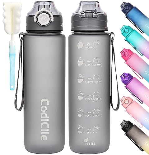CodiCile Sport Trinkflasche 1L, BPA freie Tritan Wasserflasche mit...
