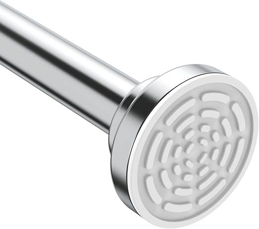 Ausemku Shower Curtain Rod Tension - 26-76 Inch Never Rust Non-Slip Spring Tension Curtain Rod No Drilling Stainless Steel Curtain Rod Use Bathroom Kitchen(Silver)