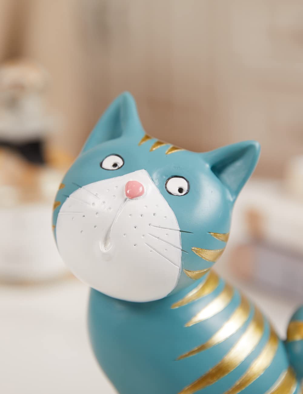 SEINHIJO Figurine Chat Sculpture Animal Moderne Décor Intérieure Arts 17cm