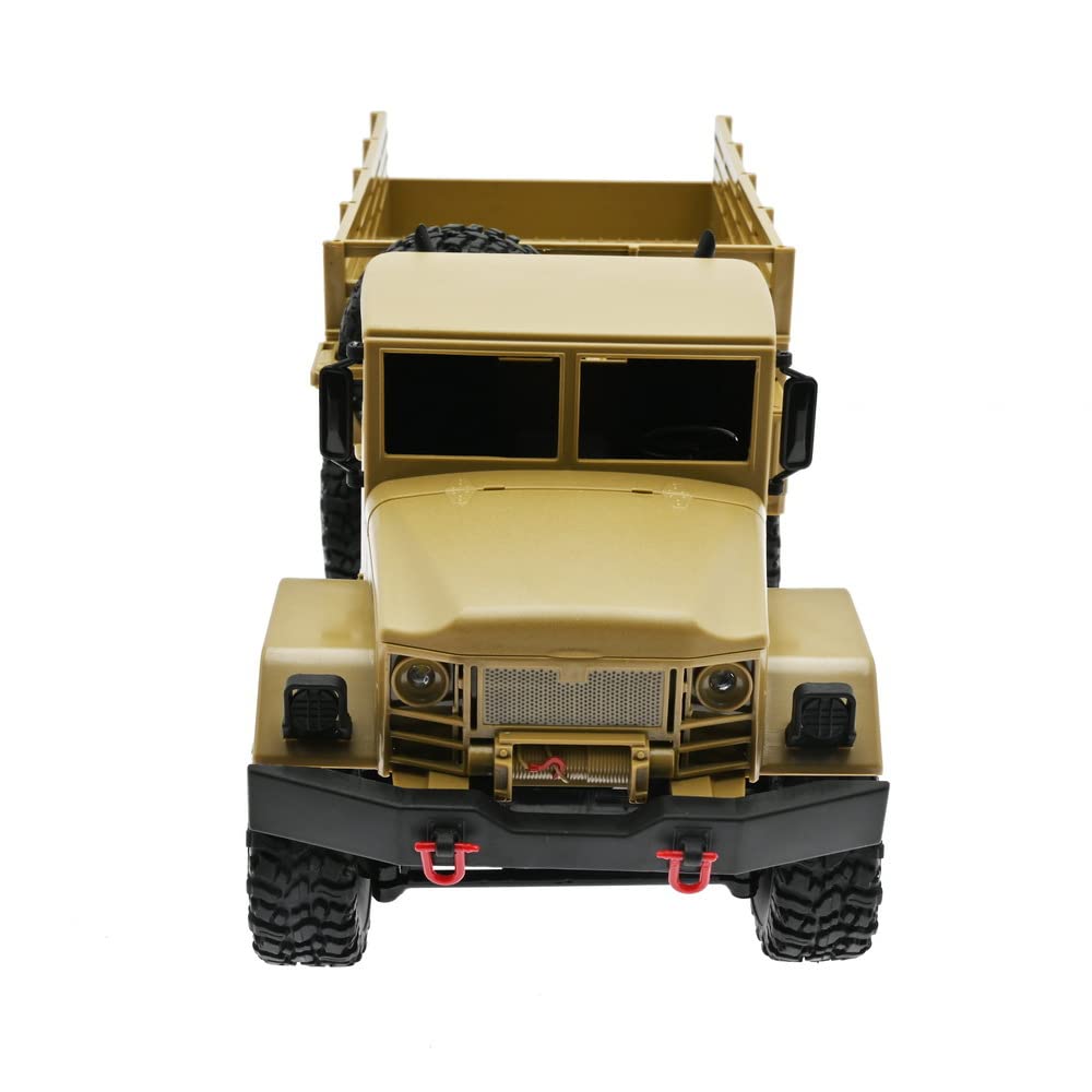 RC Truck RTR 6WD Militär LKW WPL B-16 1:162.4GHz Off-Road Crawler Car Buggy Lastwagen Ferngesteuertes Militärfahrzeug (Khaki)