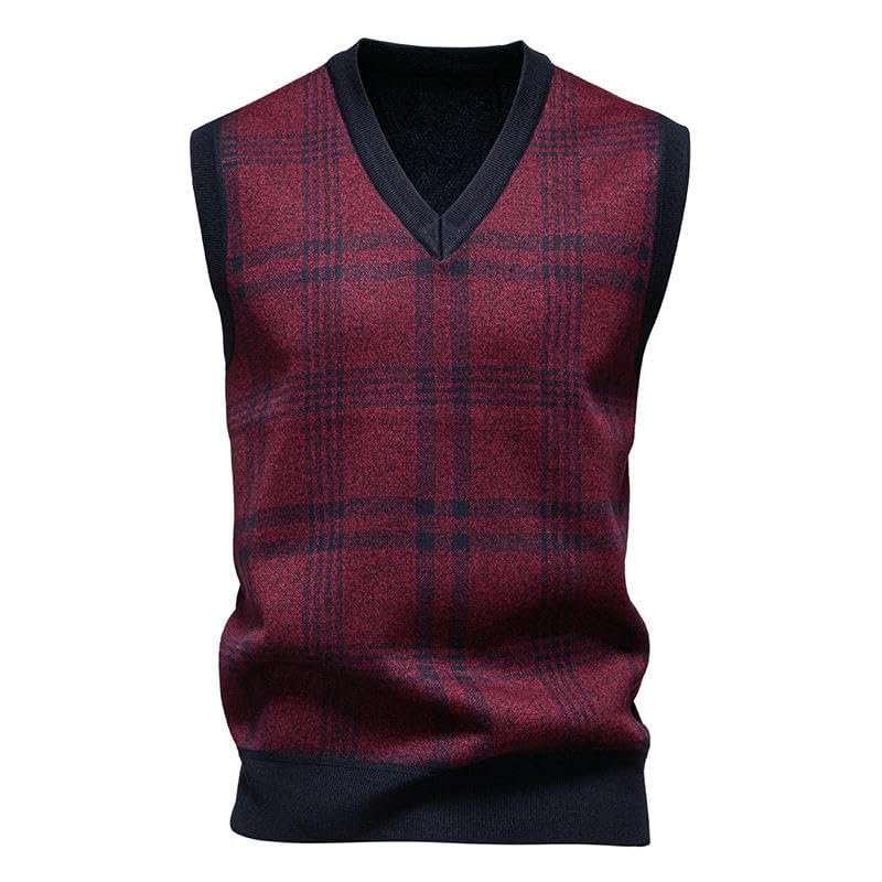 Chaleco de punto jacquard a rayas combate el frío sin perder estilo 3