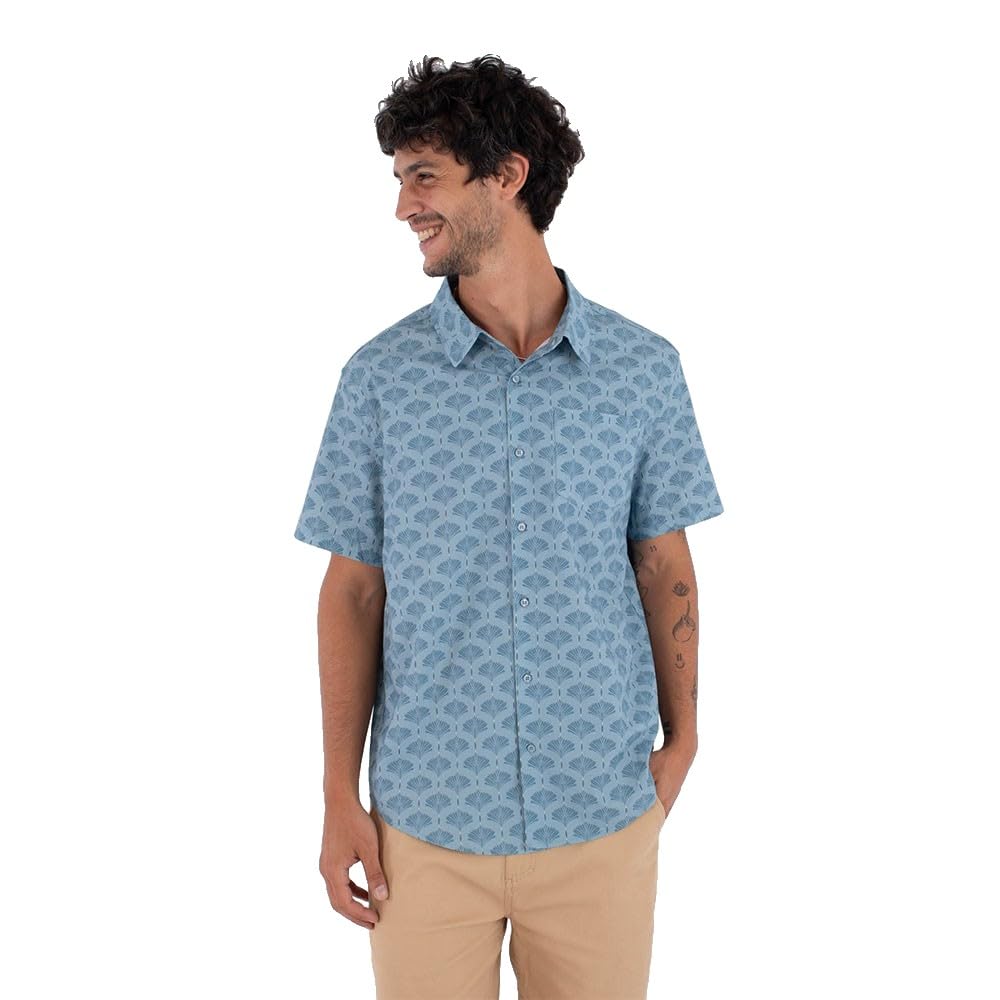 Hurley Mens Short-Sleeved Printing Press Arbore T-Shirt, Blue, M EU