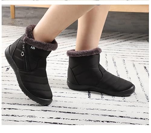 JMSUN botas Femininas de neve inverno impermeável grossas e quentes, pelúcia quente calçados casuais