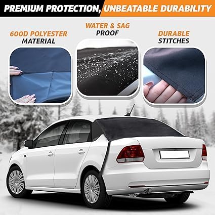 Bâche Protection Pare Brise Arrière Voiture pour Vauxhall Adam (2012-2019), Couverture de Pare-Brise Arrière de Voiture, Housse de Pare-Brise Anti Neige Pliable