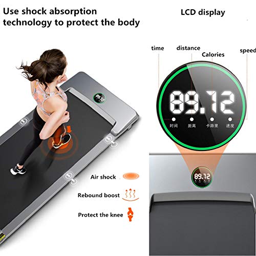 Image of Electric eadmill, Mote ntrol rtable eadmill, der sk rkout nning Chine, th cm de ead lt, Stallation-Free, r me /Office /Gym