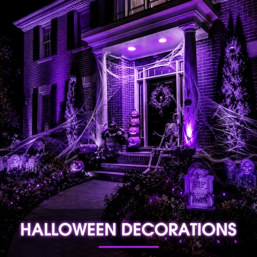 Image of L LOHAS LED Purple Halloween Flood Light Bulbs, PAR30 Flood Light Outdoor | LED 12 Watt Colored Porch Bulb, 100W Equivalent, E26 Base Ideal for Home Lighting, Holiday, Party Decoration, 2 Pack