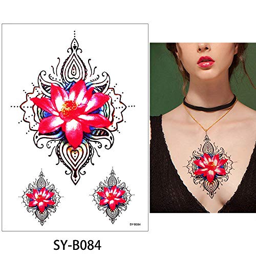 Preisvergleich Produktbild adgkitb 3pcs temporäre Tätowierung gefälschte Blume Aufkleber wasserdicht 15x21cm