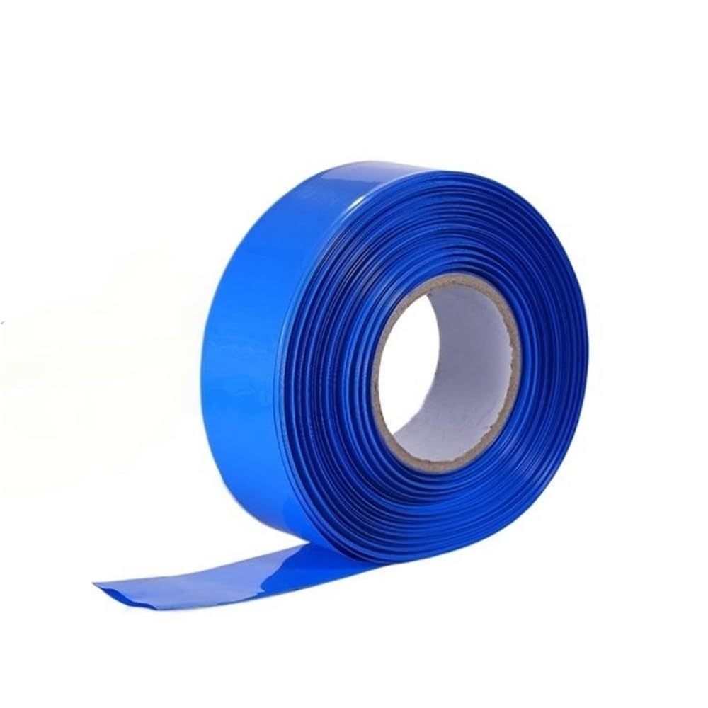 Rurki termokurczliwe z PVC, Rurka termokurczliwa PVC czarno-niebieska, 20-500mmx1/2/5m, folia ochronna do skrzynek