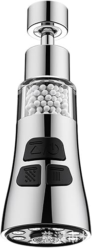 Grifo de filtro de agua para fregadero, juego de filtro giratorio de 360 con 6 accesorios, extensor de rociador de 3 modos, purificador para quitar