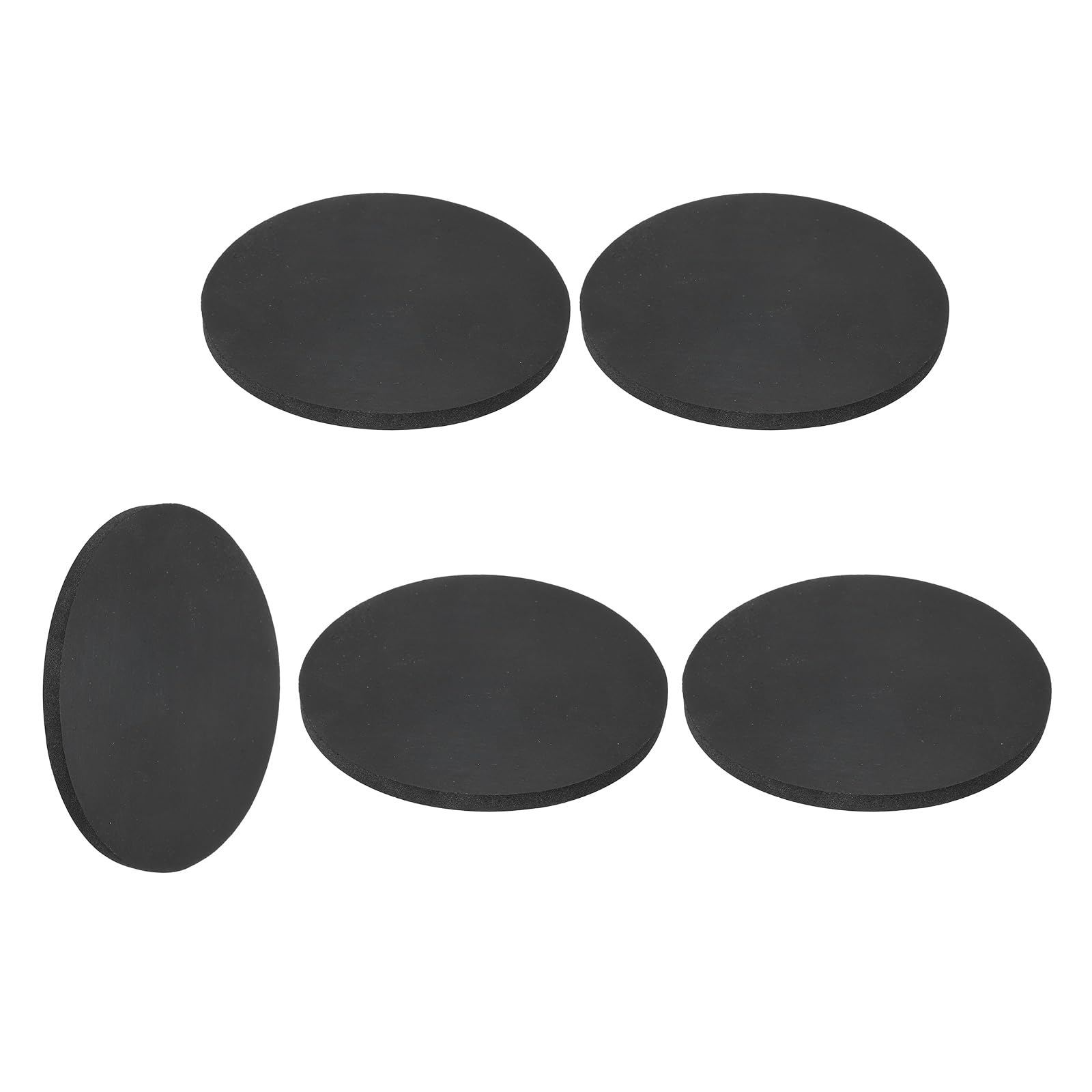 sourcing map 5Pcs Rubber Solid Discs Washers, 90mm OD x 5mm Thick Anti Slip Bumper Pads Non-Adhesive Rubber Spacers Flat Round Gasket Pad for Furniture Appliances DIY Craft, Black
