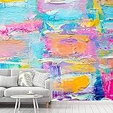 Peel and Stick Wallpaper Acrylic Painting on Canvas...