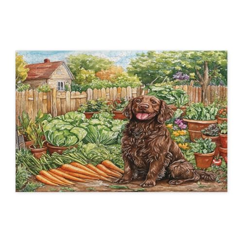 Rompecabezas de 1000 piezas Boykin Spaniel de madera para decoración de adultos en primavera