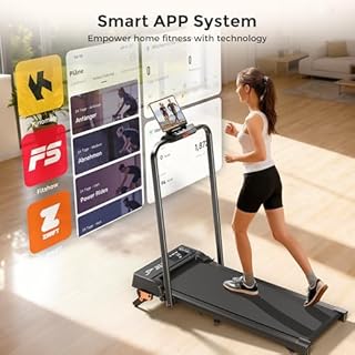 Foldable Treadmill with 9% Incline, Smart Walking Pad Treadmills for Home Foldable, 2.5HP Under Desk Treadmill, 1-12 KM/H Running Pad with Handle, Remote& APP Control (Black)