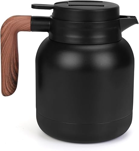 Miniatura 1 de Jarra térmica de café de 42 onzas,Jarra térmica térmica,Jarras de café de acero inoxidable para mantener bebidas calientesfrías, dispensador de té y
