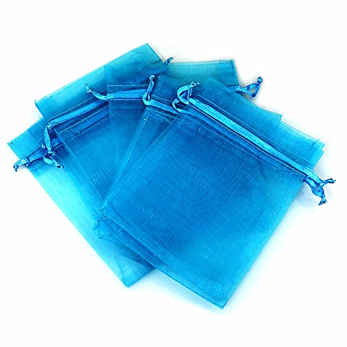 100 unidades de bolsitas de cordón de hilo grueso, para joyería o como bolsitas de regalos de boda, etc., azul (Lake Blue), 10x15cm(4x6") Cover