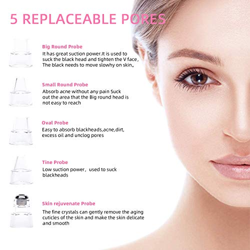 Blackhead Remover Vacuum Pore Cleaner with Camera -AMZGIRL Beauty Device with 3 Adjustable Suction Power and 5 Replacement Probes USB Rechargeable
