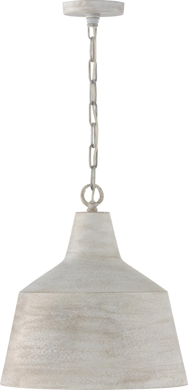 Capital Lighting 335311SC Quarry Modern Organic Handcrafted Angular Cone Pendant, 1-Light 100 Watt, 17" H x 16" W, Stucco