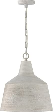 Capital Lighting 335311SC Quarry Modern Organic Handcrafted Angular Cone Pendant, 1-Light 100 Watt, 17" H x 16" W, Stucco