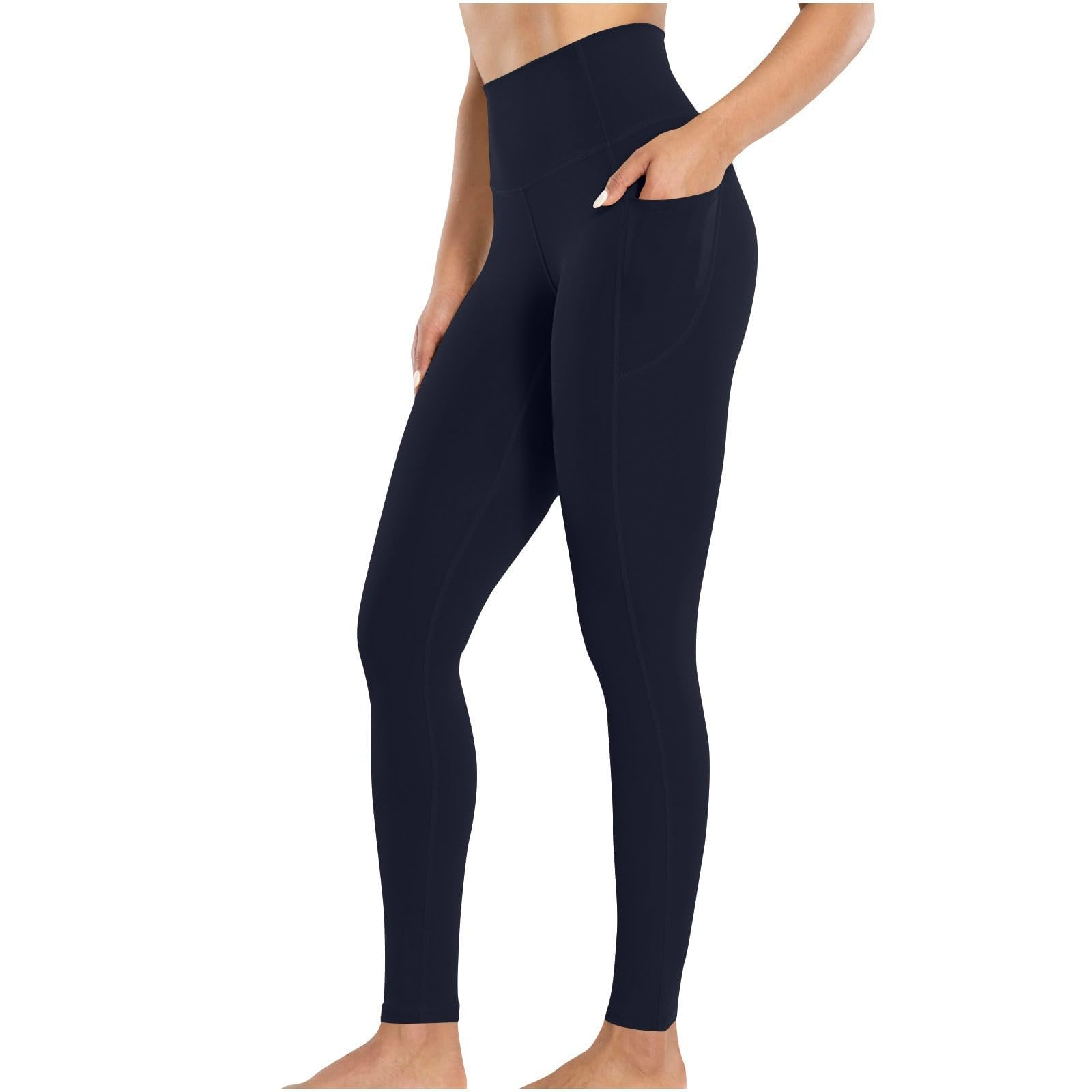 Womens Yoga Pants High Waisted Tummy Control Workout Black Hip Lift Yoga Pants Activewear with Pockets