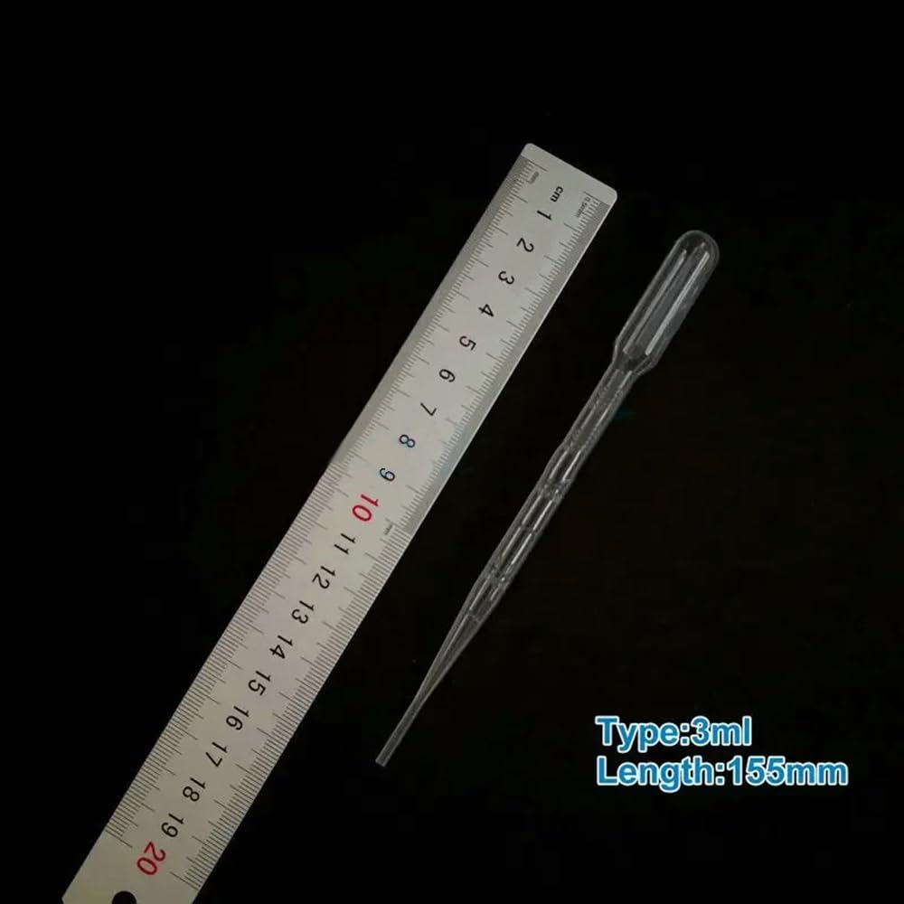 Laborausstattung und -bedarf 100/200/300/500 Stück Laborpipette, transparent, 3 ml, Kunststoff, graduiert, Kunststoff-Tropfer