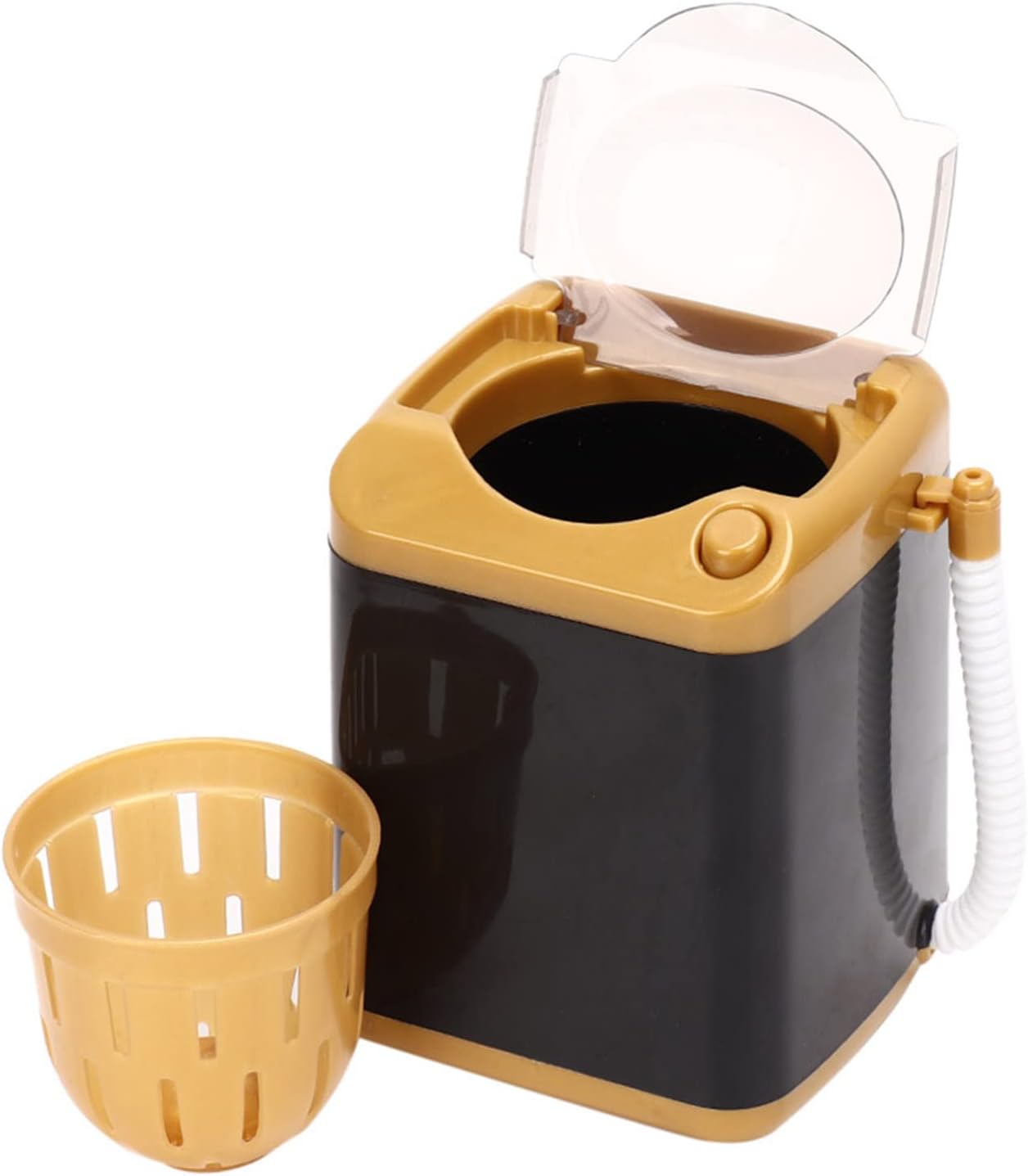 Electric Mini Washing Machine, Cosmetic Tool Cleanser, Automatic Makeup Brush Cleaner (Children Electronic Toy + Makeup Brush Spinner Machine) for Home Use and Kids Toy Gift, Gold