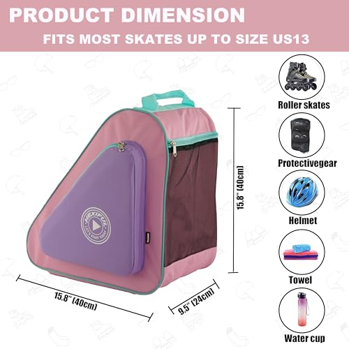 Image of HEXIFUL Skate Bag for Ice, Inline, Roller & Quad Skates - Kids & Adults