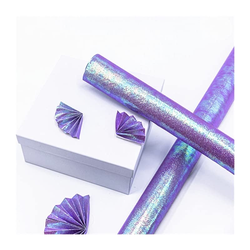 GUYTRM Lot de 10 papiers cadeaux brillants arc-en-ciel, accessoires d'emballage cadeau de Noël, anniversaire, nouvel an, papier artisanal lingli(Bianco)