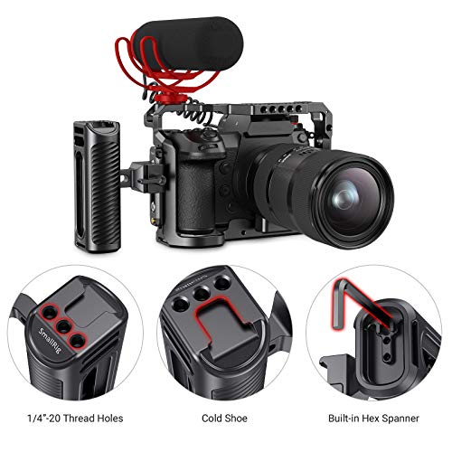 Image of SMALLRIG Universal Aluminum NATO Side Handle Grip for DSLR Camera Cage with Cold Shoe Mount Built-in Wrench, Up and Down Adjustable - HSN2427