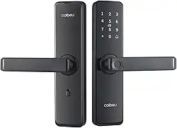 Fechadura Eletronica Inteligente Digital Biométrica WKZW-G5, Tuya APP, Para Portas 4-6.4cm, Preto