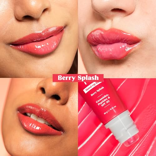 Image of RENEE Juicy Fix Tinted Lip Balm- Berry Splash | Shiny, Glossy Finish | Protects Lips With SPF 30 | Repairs & Nourishes Dry, Flaky Lips | With Peptides, Ceramides & Hyaluronic Acid | 10 g