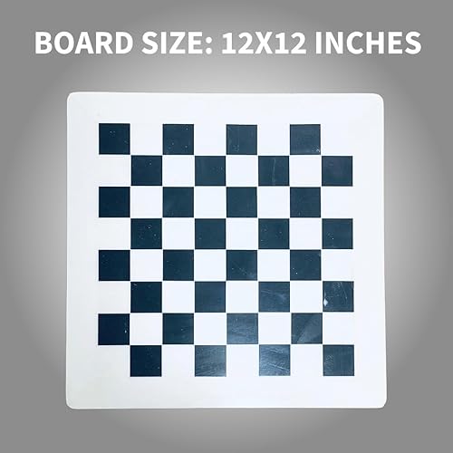 Miniatura 6 de Juego de ajedrez de mármol de 12 pulgadas con piezas talladas a mano, incluye caja de regalo de almacenamiento de piel sintética negra (blanco negro)