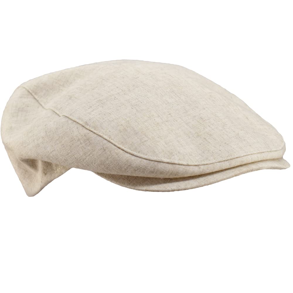 Melegari Gorra plana Ticino | Lino-Algodón | Forro de Algodón Puro Ligero | De Bolsillo | Primavera Verano | Made in Italy