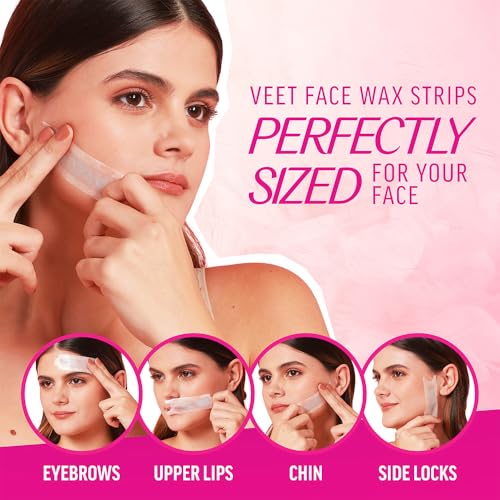 Image of Veet Full Body Waxing Strips Kit - Sensitive Skin, 20 Strips (Pack of 3) with Face Wax Strips, 4 strips (Pack of 3) | Painless, Quick & Gentle Hair Removal