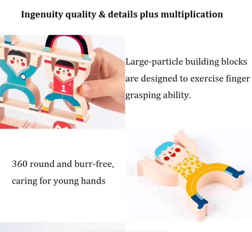 TOYARTSY Wooden Balance Game for Kids – Hercules Stacking & Balancing Toy, Educational Skill Development Puzzle for Toddlers 3