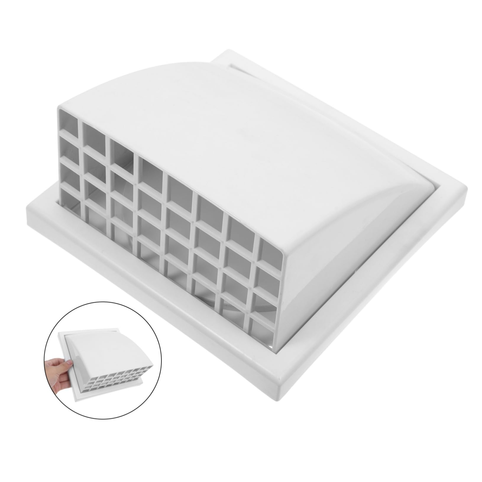 Cubierta de Ventilación Exterior de Pared Cuadrada de Abs para Baños y Cocinas Deflector para Acondicionado, Instalación Sencilla y Decoracion Verano