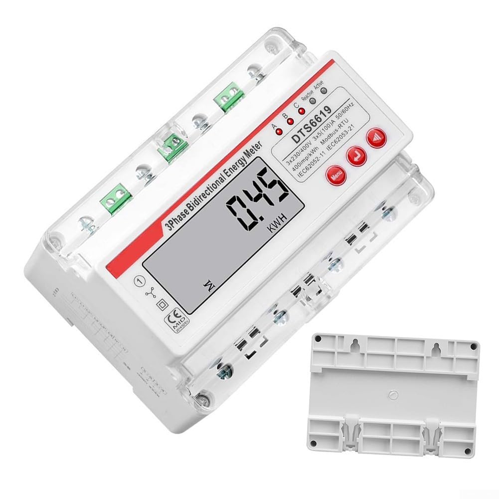 Contatore elettronico multifunzione di elettricità con display LCD retroilluminato, monitor di energia attiva e reattiva di precisione per uso domestico, ufficio, fabbrica, design compatto