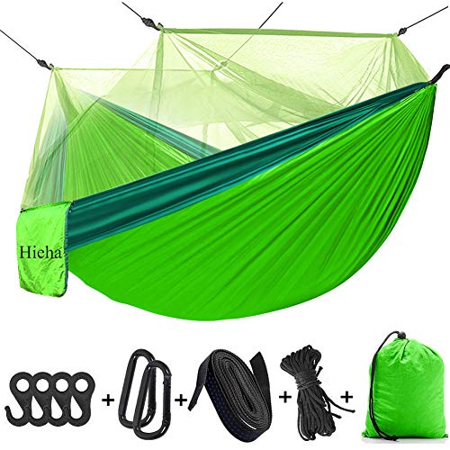 Hieha Camping Hammock with Mosquito Net, Portable Hammocks with Bug Insect Net, Tree